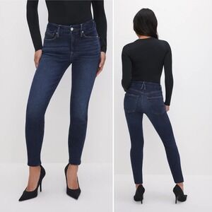 Good American NWT Good Petite Skinny Jeans 2 26 Dark Wash Mid Rise Classic